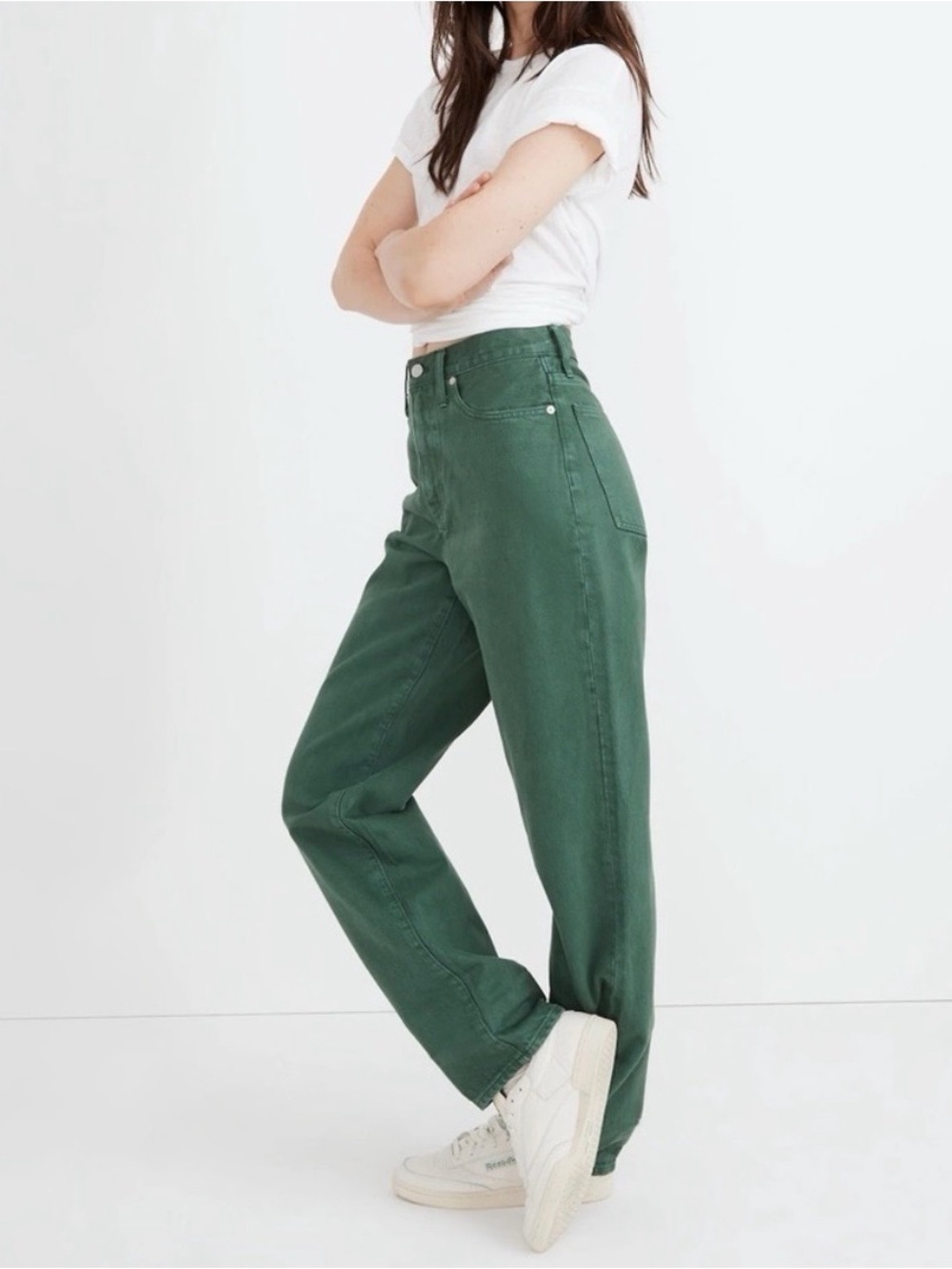 Madewell Baggy Straight Jeans Garment-Dyed Edition Hemlock Green NWT - Picture 7 of 8